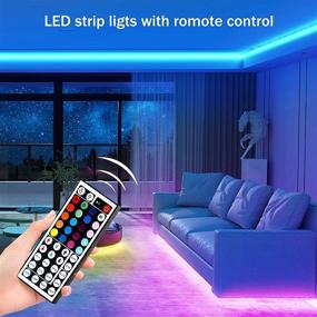 img 1 attached to 🌈 XIER 40ft Color Changing RGB LED Strip Lights with Remote - Home, Bedroom & Kitchen Decoration