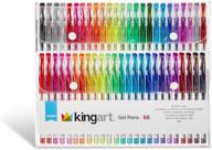 kingart studio soft grip gel pens, 50 count (1 pack), assorted glitter colors set logo