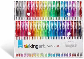 img 4 attached to KingArt Studio Soft Grip Gel Pens, 50 Count (1 Pack), Assorted Glitter Colors Set