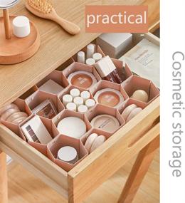 img 3 attached to 🛋️ SofaRay Honeycomb Drawer Organizer: Adjustable Plastic Dividers for Underwear, Socks, Bras, Scarves, Stockings - Cabinet Partition Set (1 Group = 8 Pieces)