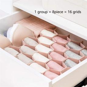 img 2 attached to 🛋️ SofaRay Honeycomb Drawer Organizer: Adjustable Plastic Dividers for Underwear, Socks, Bras, Scarves, Stockings - Cabinet Partition Set (1 Group = 8 Pieces)