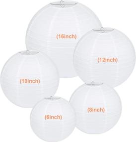 img 1 attached to 🏮 Beautifully Delicate LIHAO 12 Inch White Round Paper Lanterns - A Set of 10