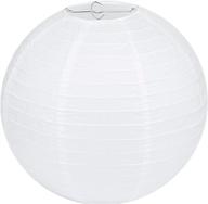 🏮 beautifully delicate lihao 12 inch white round paper lanterns - a set of 10 логотип