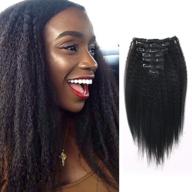 lovrio kinkys straight hair clip ins: natural brazilian virgin hair extensions for big & thick volume | real remy hair ideal for black women | 7 pieces 120g 12 inch logo