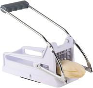 🍟 commercial grade french fry cutter potato slicer - strongest-and-heaviest duty vegetable and potato dicer with no-slip suction base for easy slicing - includes 2 stainless steel blades logo