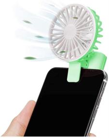 img 3 attached to 🌀 Portable Handheld Clip Fan - USB Rechargeable Fan for Phone, Computer, Laptop - Ideal for Gaming, Women, Men, Outdoor Travel