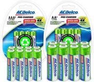 acdelco precharged rechargeable batteries aa and aaa, insta-use, 8 each, green - pack of 8 aa & aaa batteries logo