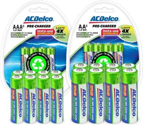 img 4 attached to ACDelco Precharged Rechargeable Batteries AA and AAA, Insta-Use, 8 Each, Green - Pack of 8 AA & AAA Batteries