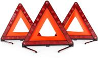 🚦 dedc 3 pack warning triangle kit: foldable safety triangles with reflectors and storage bag logo