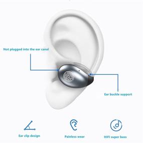 img 3 attached to 🎧 Ultimate Wireless Earplugs: Mini, Waterproof & Non-in-Ear Bluetooth Open Earplugs for Sports & Music with Noise Reduction, Super Long Standby, Power Bank, and No Ear Pain - Touch Key