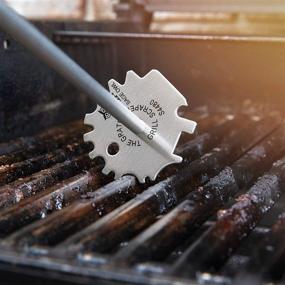 img 3 attached to 🔥 High-Performance BBQ Grill Cleaner with Ergonomic Handle - Ideal for Hot Grills. Versatile Stainless Steel 5-in-1 Grill Scraper Tool with 17-inch Long Handle, Compatible with All Grill Designs, Brands, and Styles.