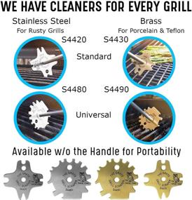 img 1 attached to 🔥 High-Performance BBQ Grill Cleaner with Ergonomic Handle - Ideal for Hot Grills. Versatile Stainless Steel 5-in-1 Grill Scraper Tool with 17-inch Long Handle, Compatible with All Grill Designs, Brands, and Styles.