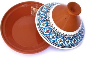 img 2 attached to 🍲 Kamsah Moroccan Tagine Pot: Handmade & Hand Painted Ceramic Cookware for Slow Cooking and Stews - Medium, Turquoise