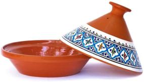 img 4 attached to 🍲 Kamsah Moroccan Tagine Pot: Handmade & Hand Painted Ceramic Cookware for Slow Cooking and Stews - Medium, Turquoise
