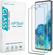 высокопроизводительная матовая защитная пленка hptech 2-pack для samsung galaxy s20 fe, galaxy s20 fe 5g, galaxy s20 fe 5g uw - улучшенная твердость 9h, поддержка сканера отпечатков пальцев, дизайн для чехла. логотип