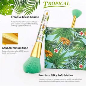 img 1 attached to 💄 Tropical Makeup Brushes: Docolor 14-Piece Professional Set for Flawless Makeup Application