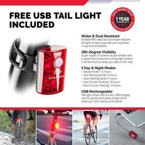 img 2 attached to 🚲 Cycle Torch Shark 550R Bike Light Set: USB Rechargeable, Free USB Tail Light, Easy On/Off – Ideal for Mountain, Kids, Street & Road Bicycles