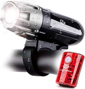 img 4 attached to 🚲 Cycle Torch Shark 550R Bike Light Set: USB Rechargeable, Free USB Tail Light, Easy On/Off – Ideal for Mountain, Kids, Street & Road Bicycles