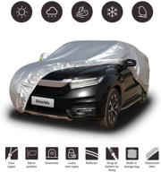 🚗 shieldo basic car cover: 100% waterproof, windproof straps, door zipper, all-season weather-proof - fits 180-195 inches suv with built-in storage bag and buckles logo