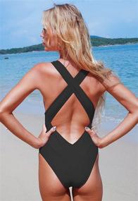 img 3 attached to Upopby Swimsuit Crisscross Swimwear Slimming