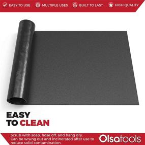 img 2 attached to 🚗 Olsa Tools 30x60 Garage Floor Mat - Set of 2, Oil Spill Protection Mat, Floor Covering Pad, Driveway Garage Mat, Fuel & Fluid Rug, Grease Carpet - Waterproof & Fireproof Polyester Material
