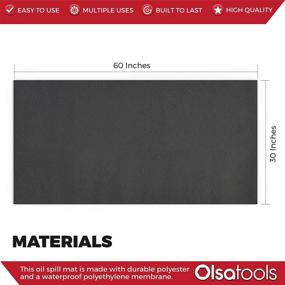 img 1 attached to 🚗 Olsa Tools 30x60 Garage Floor Mat - Set of 2, Oil Spill Protection Mat, Floor Covering Pad, Driveway Garage Mat, Fuel & Fluid Rug, Grease Carpet - Waterproof & Fireproof Polyester Material