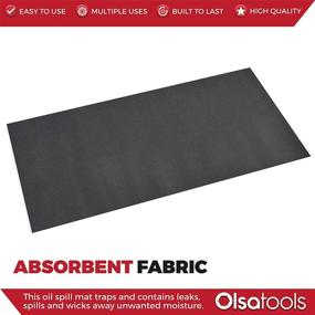 img 3 attached to 🚗 Olsa Tools 30x60 Garage Floor Mat - Set of 2, Oil Spill Protection Mat, Floor Covering Pad, Driveway Garage Mat, Fuel & Fluid Rug, Grease Carpet - Waterproof & Fireproof Polyester Material