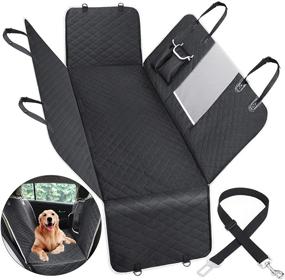 img 4 attached to 🐶 Nisahok Dog Car Seat Cover for Back Seat with Mesh Window - Waterproof & Anti-Scratch Oxford Cloth Material - Back Seat Hammock for Dogs - Back Seat Protector for Cars