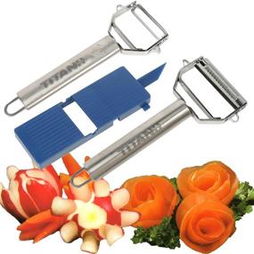 img 2 attached to WOSHERD Titan Peeler Plus Julienne Tool and Slicing 🥕 Board: The Ultimate Kitchen Gadget for Efficient Peeling and Slicing