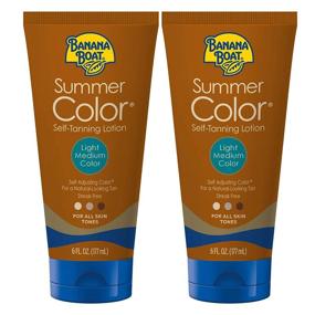 img 4 attached to 🍌 Brighten Your Skin with Banana Boat Summer Color Sunless Self Tanning Lotion Twin Pack - Light/Medium, 6oz.