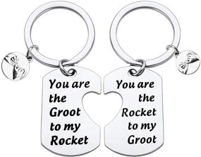 img 4 attached to 🌱 BLEOUK Movie Inspired Keychain Set: Perfect Friendship Gift - You are The Groot to My Rocket