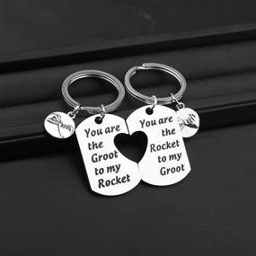 img 2 attached to 🌱 BLEOUK Movie Inspired Keychain Set: Perfect Friendship Gift - You are The Groot to My Rocket