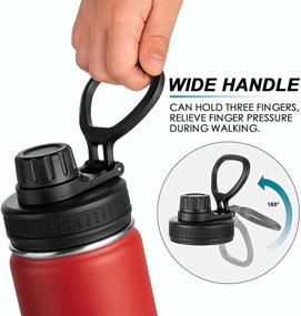 img 1 attached to 🧃 Koodee Kids Water Bottle: 12 oz Stainless Steel Vacuum Insulated Flask with Leakproof Spout Lid - Canyon Red (Wide Mouth)