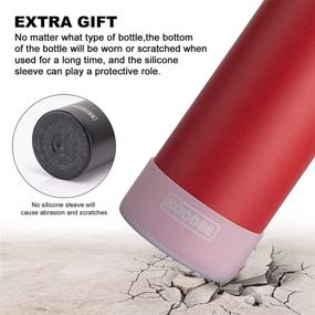 img 3 attached to 🧃 Koodee Kids Water Bottle: 12 oz Stainless Steel Vacuum Insulated Flask with Leakproof Spout Lid - Canyon Red (Wide Mouth)