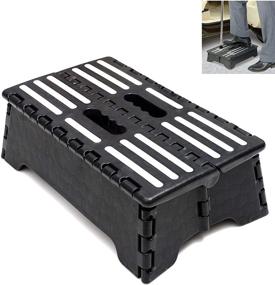 img 4 attached to 🪜 Ihomepark Folding Step Stool: Lightweight 5" Portable Plastic Stool for Adults and Elderly, Ideal for Home, Kitchen, Bathroom, Toilet, Caravan, and Travel - Max Load 220 lbs