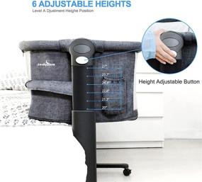 img 2 attached to 🐦 Convenient Grey LuckyDove Baby Bassinet: Portable Co-Sleeper with Adjustable Height, Soft Mattress, and Travel Bag