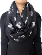 🐶 lina & lily cute pug dog print women's infinity scarf: perfect lightweight gift for dog lovers logo