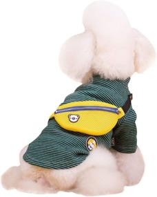 img 4 attached to 🐾 BONDOGLAND Pet Clothes: Cute Breathable Puppy Onesies + Bag, Soft Cat Vest, Short Sleeves Cotton T-Shirts, Striped, for Small/Medium Dogs and Cats