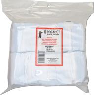 pro shot products 22-270 caliber 1 1/8-inch square patch, 500 count, white (1 1/8-500) logo