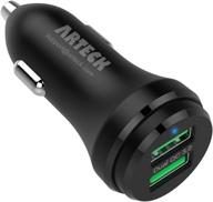 arteck 40w car charger with dual qc 3.0, compatible with iphone 13, 12, 11, x, ipad, samsung galaxy note and more - quick charge 3.0 usb port adapter logo