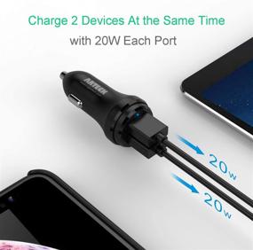 img 2 attached to Arteck 40W Car Charger with Dual QC 3.0, Compatible with iPhone 13, 12, 11, X, iPad, Samsung Galaxy Note and More - Quick Charge 3.0 USB Port Adapter