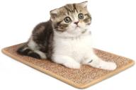 premium cat scratch pad for indoor cats: natural sisal self-adhesive mat, horizontal claws grinding, brown logo