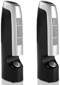 img 1 attached to GOFLAME Air Purifier 2-Pack for Dust, Pets, Smoke, Odors 🌬️ | Whisper Quiet Operation, 2 Speeds | Silver & Black Color