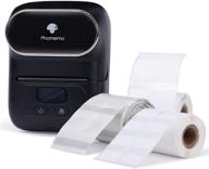 🖨️ phomemo m110s bluetooth thermal printer - label maker for business, office, school, home-use, clothing labels - includes 3 rolls of labels - black logo
