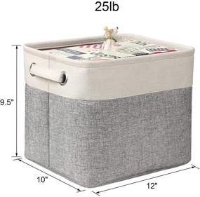 img 3 attached to 📦 Kntiwiwo Foldable Storage Bin Set - Collapsible Organizer Baskets with Carry Handles for Home Closet, Nursery Drawers & Cube Storage - Set of 3