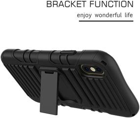 img 1 attached to Black E-Tree Crossbody Lanyard Case for iPhone Xs Max (6.5 inch) with Kickstand Stand, Shockproof Dual Layered (Hard PC with Soft TPU), Anti-Loss Necklace Strap for Kids, Elderly, Outdoors, etc.