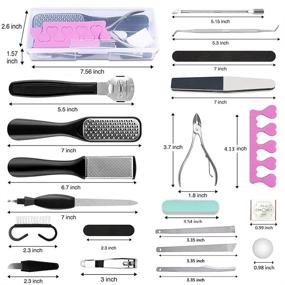 img 1 attached to 👣 27-Piece Stainless Steel Foot Care Kit - Professional Pedicure Tools Set