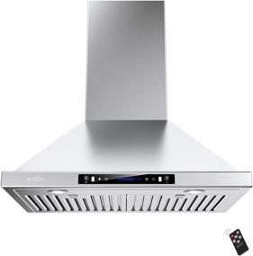 img 4 attached to IKTCH Wall Mount Range Hood - 30-inch, 900 CFM, Convertible Ducted/Ductless, Stainless 🔥 Steel Kitchen Chimney Vent with Gesture Sensing & Touch Control Switch Panel, Adjustable Lights (IKP02-30)