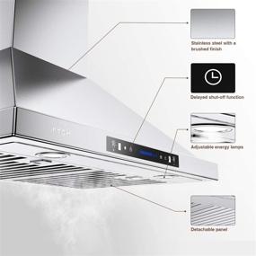 img 1 attached to IKTCH Wall Mount Range Hood - 30-inch, 900 CFM, Convertible Ducted/Ductless, Stainless 🔥 Steel Kitchen Chimney Vent with Gesture Sensing & Touch Control Switch Panel, Adjustable Lights (IKP02-30)