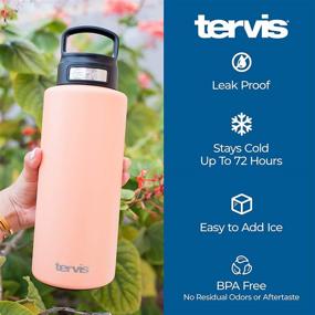 img 2 attached to 🍹 Tervis 32oz Triple Walled Stainless Steel Powder Coated Insulated Tumbler Cup with Deluxe Spout Lid - Keeps Drinks Cold & Hot, Berry Blush